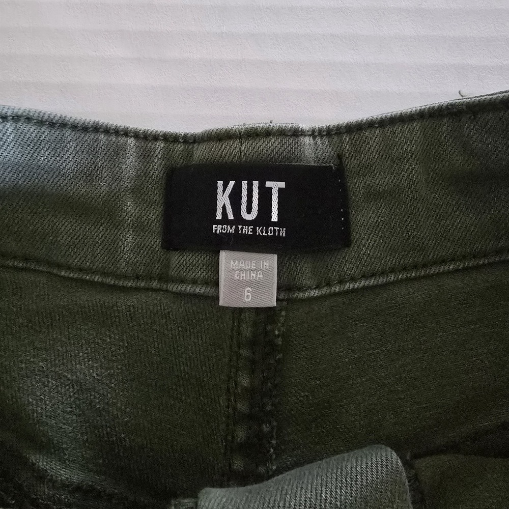 KUT FROM THE KLOTH Jane High Rise Shorts Women's Size 6 Olive RN#58539 - Picture 2 of 7